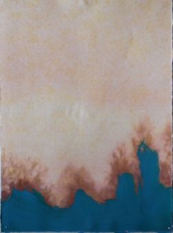 'Lage bomen' 2013 - acryl op print, 14 x 10 cm