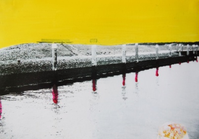 'Schijn' 2013 - acryl op foto, 9 x 12 cm