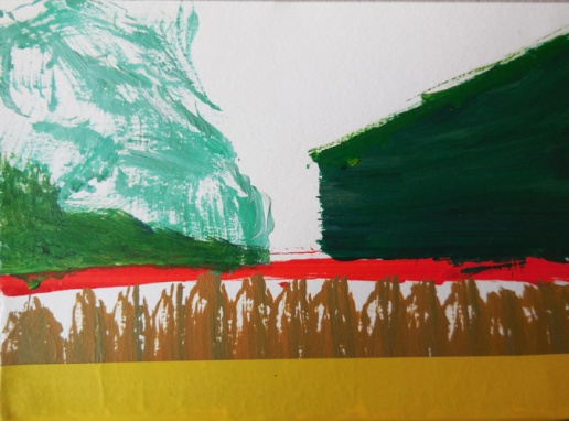 'Uitheems' 2013 - acryl op papier, 9 x 12 cm